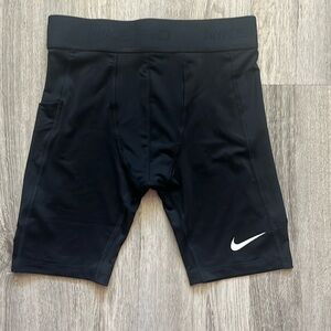 🆕 NWT NIKE PRO Dri-Fit Tight Fit Training Shorts with Side Pocket in Black